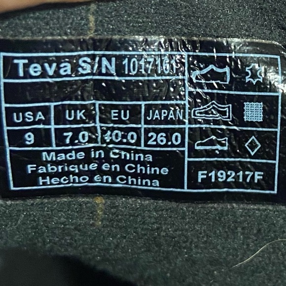 TEVA 'Foxy' Black Leather Side Zip Ankle Boots Western Booties Size 9 - Picture 8 of 8